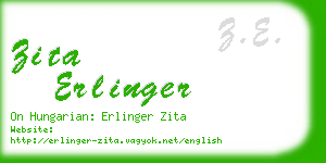 zita erlinger business card